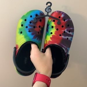 Tie Dye Fur-Lined Crocs